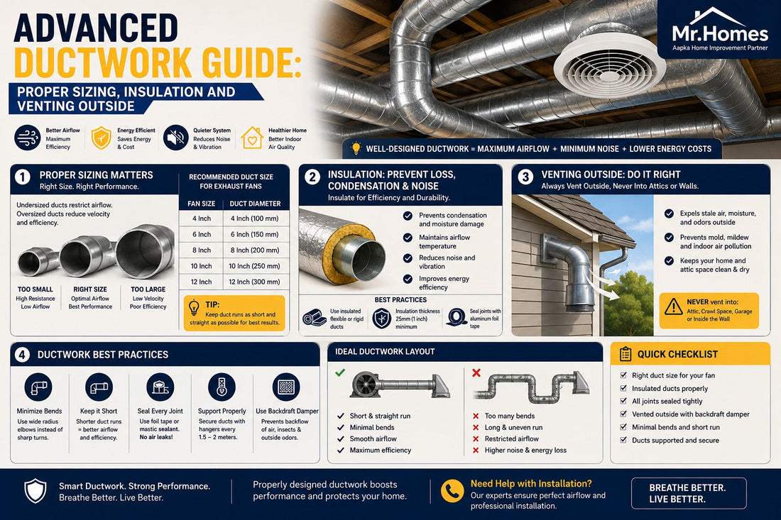 Advanced Ductwork Guide: Proper Sizing, Insulation & Venting Outside (Complete Technical