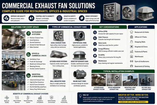 Commercial Exhaust Fan Solutions: Complete Guide for Restaurants, Offices & Industrial Spaces