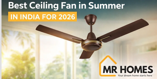 Ceiling fan in a modern living room for summer home comfort