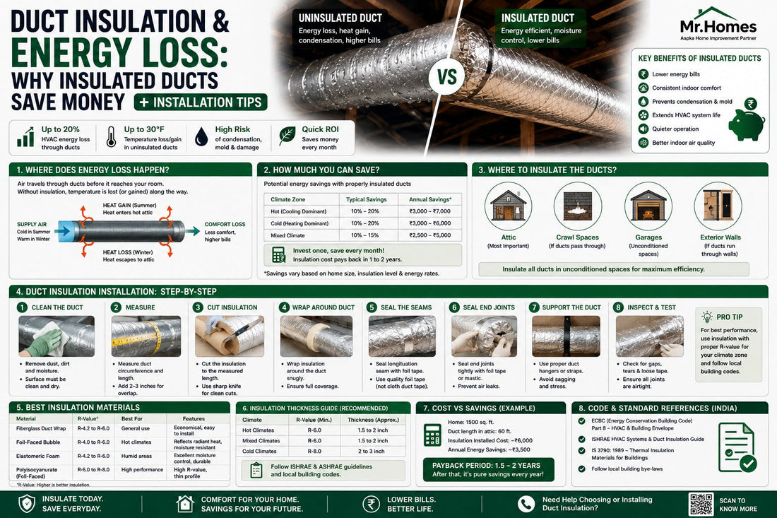 Duct Insulation and Energy Loss: Why Insulated Ducts Save Money With Installation Tips