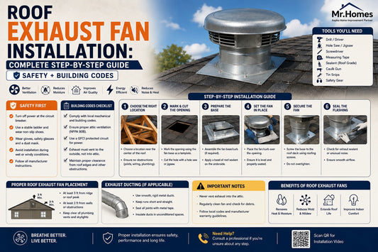 Roof Exhaust Fan Installation: Complete Step-by-Step Guide With Safety and Building Codes