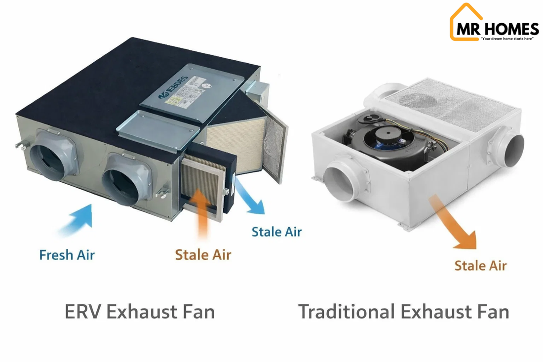 ERV Exhaust Fan vs. Traditional Exhaust Fan: What’s the Difference? - MR Homes