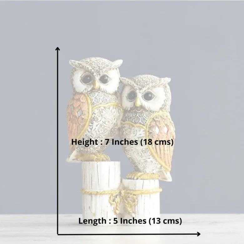 Owl Couple Showpiece for Home Decor - MR Homes