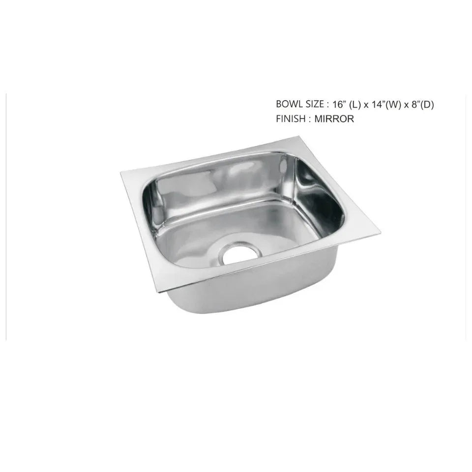 Square Single Bowl 304-Grade Kitchen Sink(24X18X11 - MR Homes