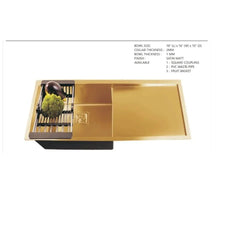 Single Bowl Kitchen Sink with Drainboard 304-SS grade - MR Homes