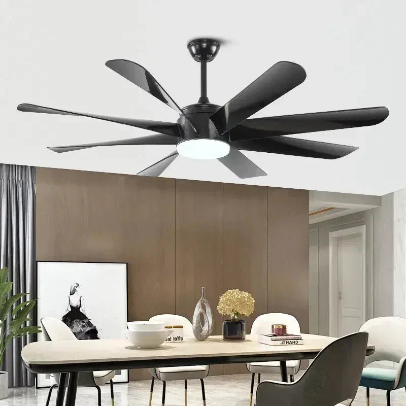 MR homes Black Kite Modern Design Indoor Fancy 8 Blade Remote Control LED Ceiling Fan Light