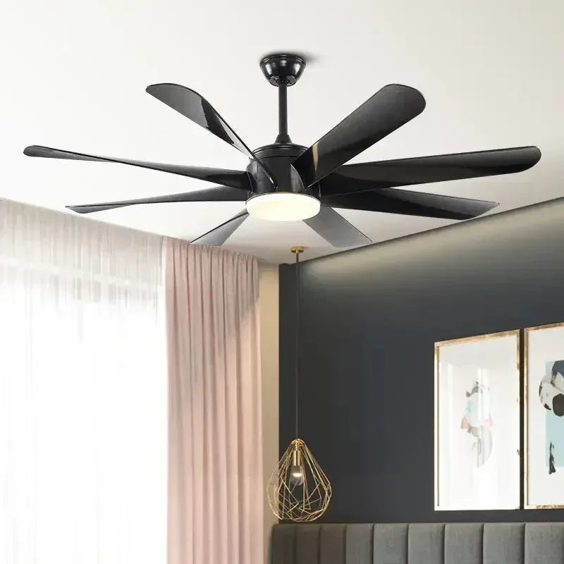 Black Kite Modern Design Indoor Fancy 8 Blade Remote Control LED Ceiling Fan Light - MR Homes