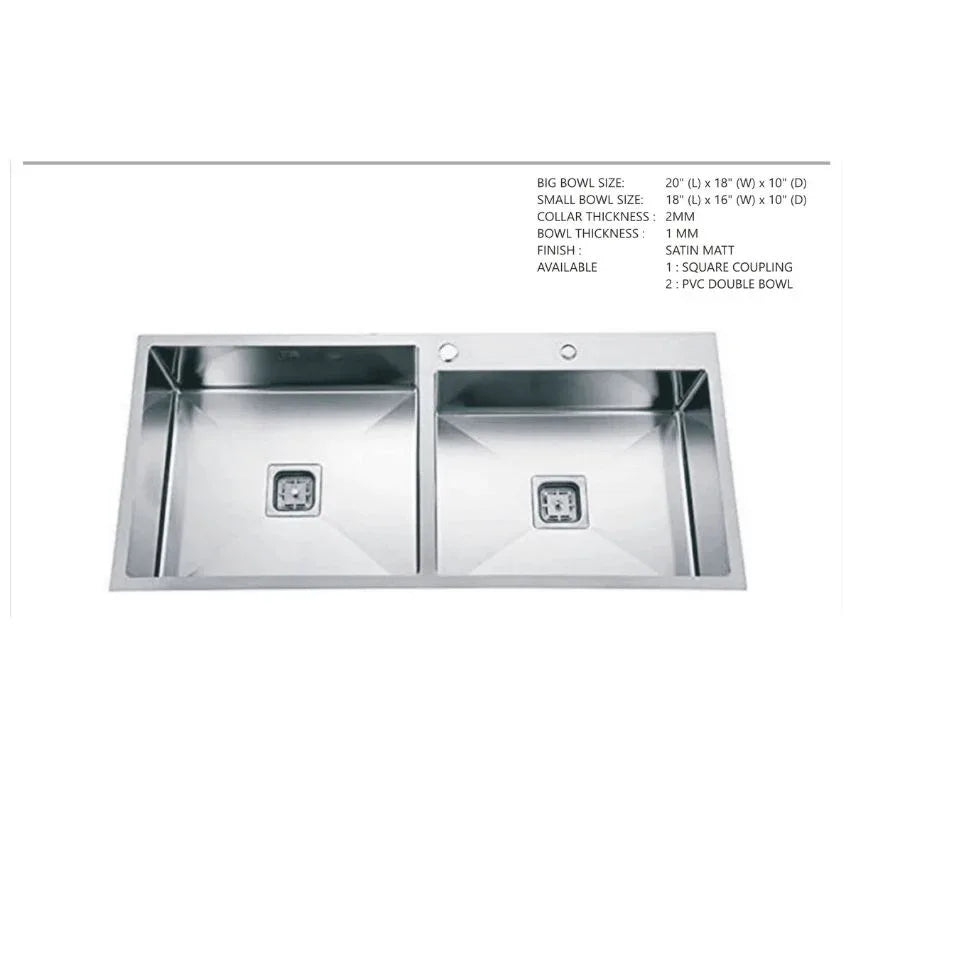 Double Bowl 304 grade-Stainless Steel Kitchen Sink With Tap Hole - MR Homes