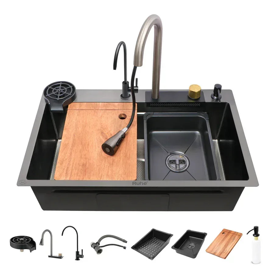 304-Grade handmade waterfall kitchen sink , Put-Out (24X18X10 inch) - MR Homes