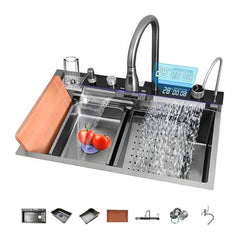 Piano Waterfall Kitchen Sink with 304 Grade Stainless Steel sink (30X18X10 inch) - MR Homes