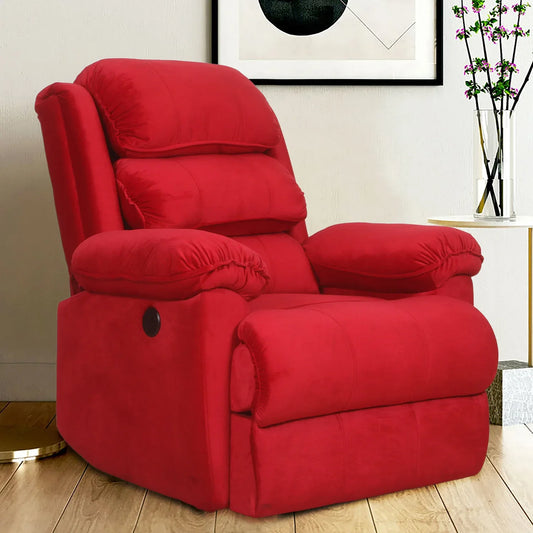 Desire Motorized Recliners in Red Fabric - MR Homes