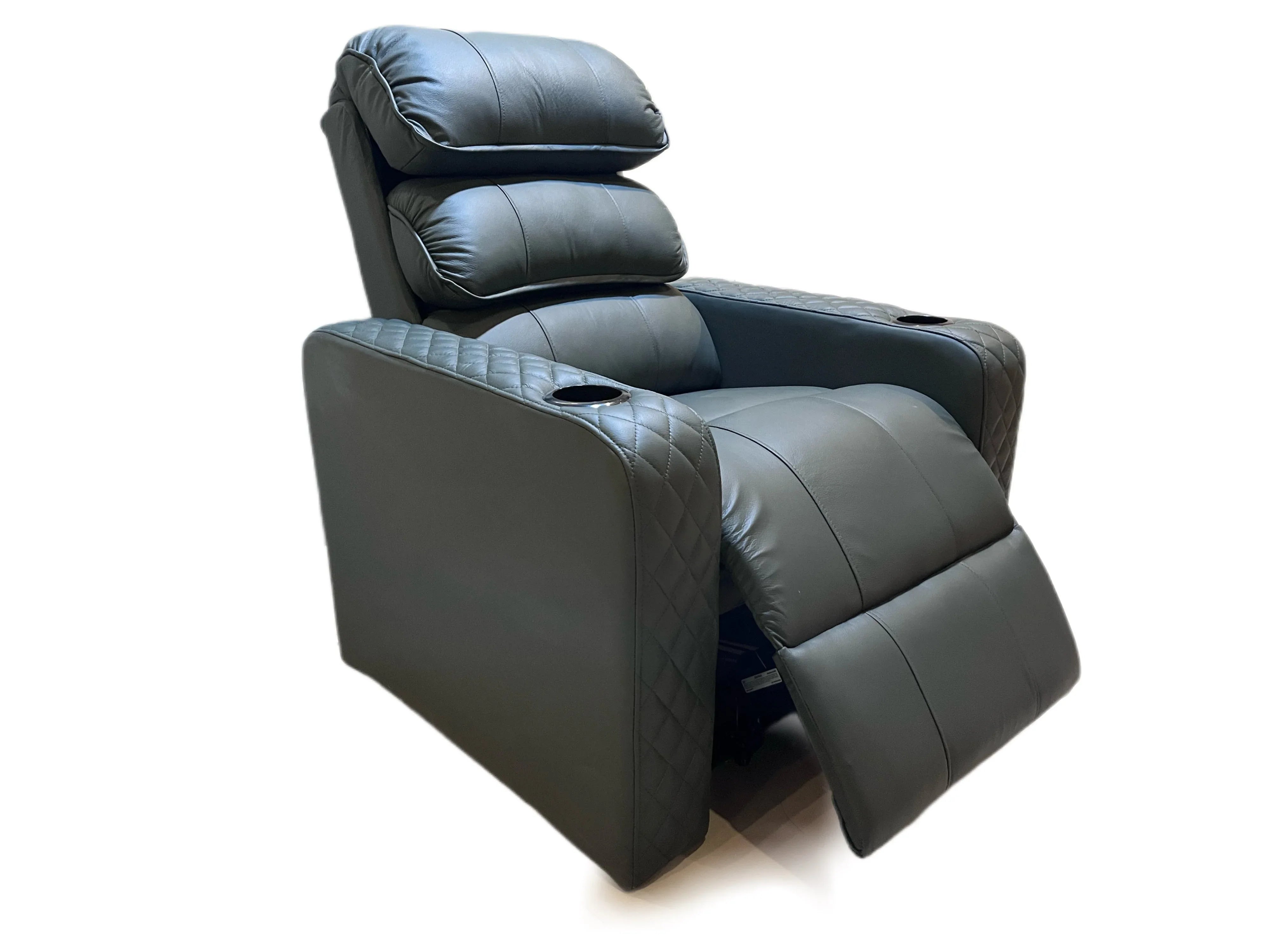 Galaxy One Home Theater Recliner Sofa in Full Italian Leather - MR Homes