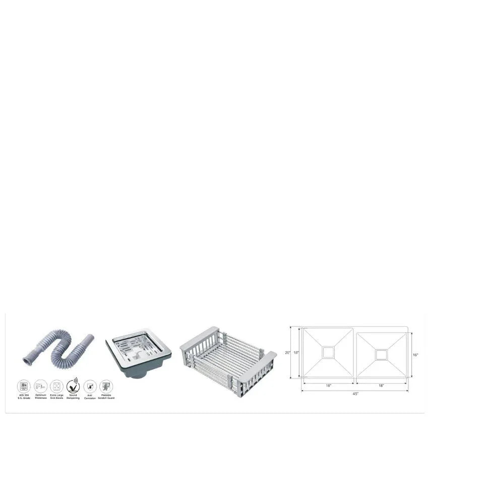 Double Bowl 304 grade-Stainless Steel Kitchen Sink With Tap Hole - MR Homes