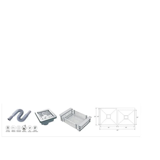 Double Bowl 304 grade-Stainless Steel Kitchen Sink With Tap Hole - MR Homes