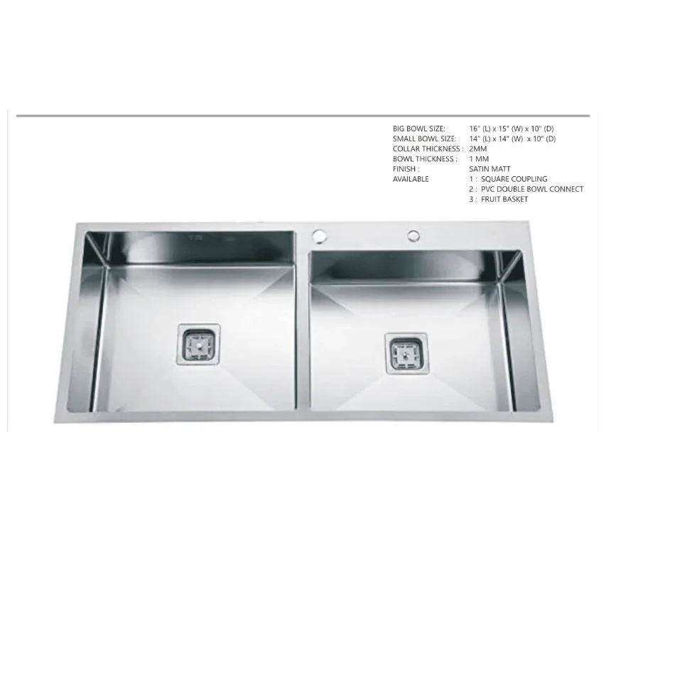 Double Bowl 304 grade-Stainless Steel Kitchen Sink With Tap Hole - MR Homes