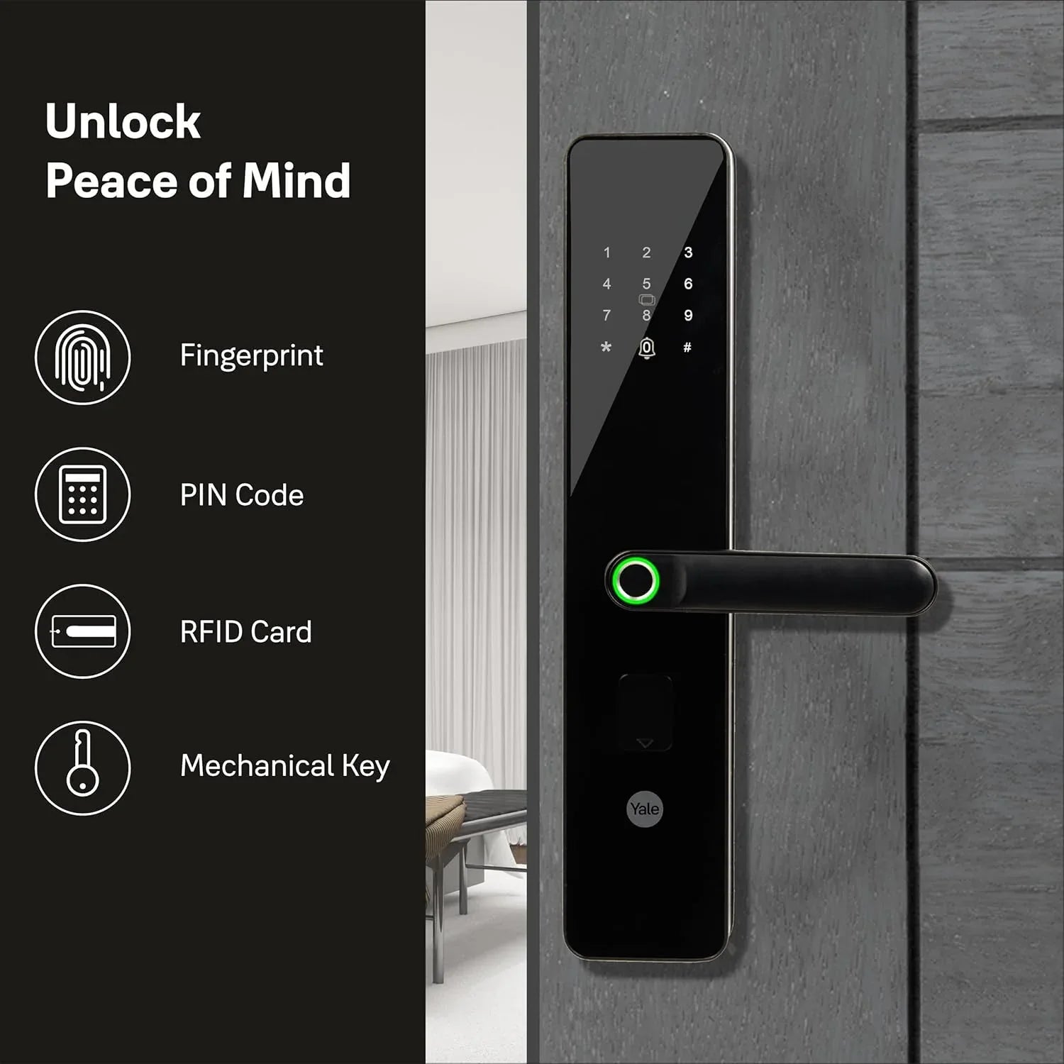 YDME100NxT Smart Door Lock – Fingerprint, PIN & RFID | Secure Access - MR Homes