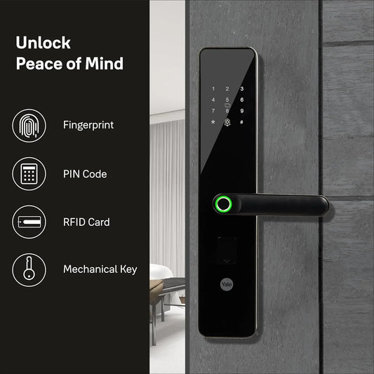 YDME100NxT Smart Door Lock – Fingerprint, PIN & RFID | Secure Access - MR Homes