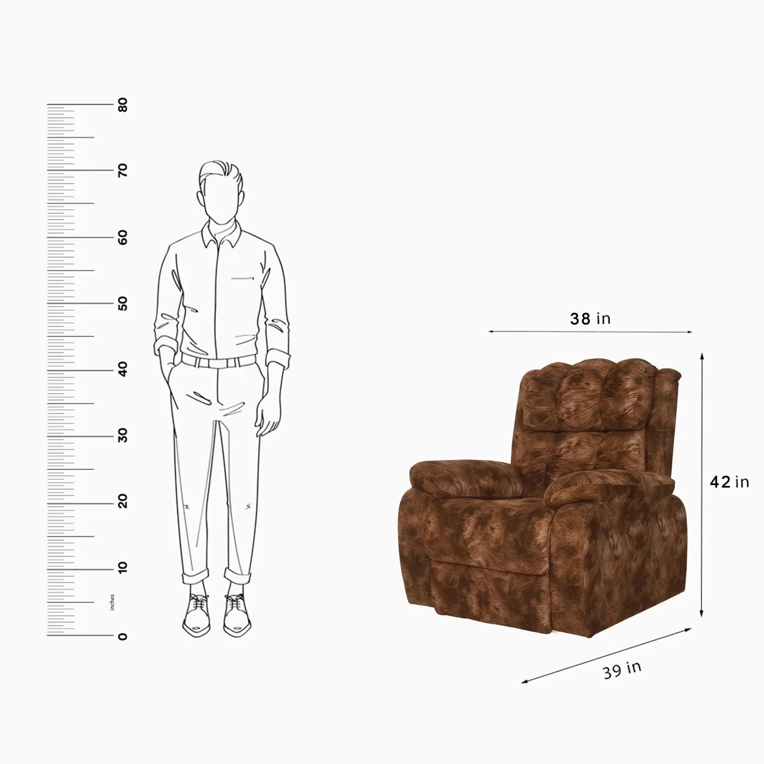 Casa Rocking Revolving Motorized Recliner in fabric - MR Homes