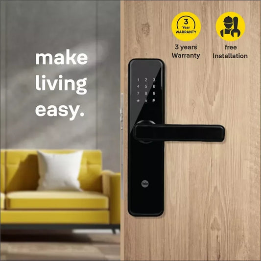 YDME 50Pro Smart Door Lock, Black, PIN, RFID, Manual Key Access - MR Homes