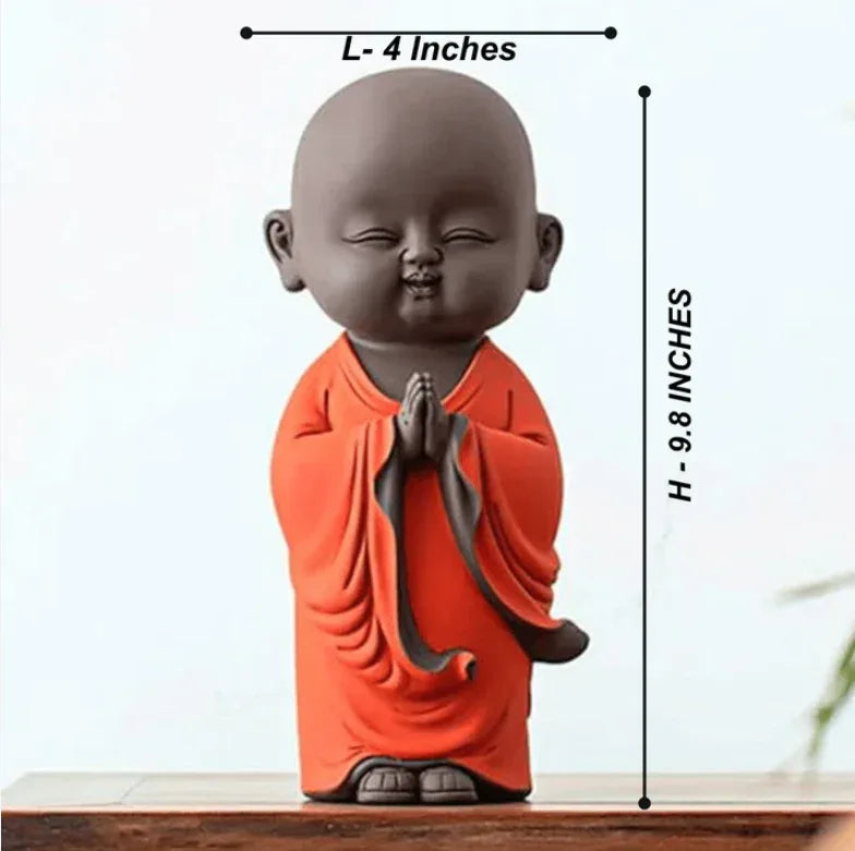 Namaste Smiling Monk Buddha Statue - MR Homes