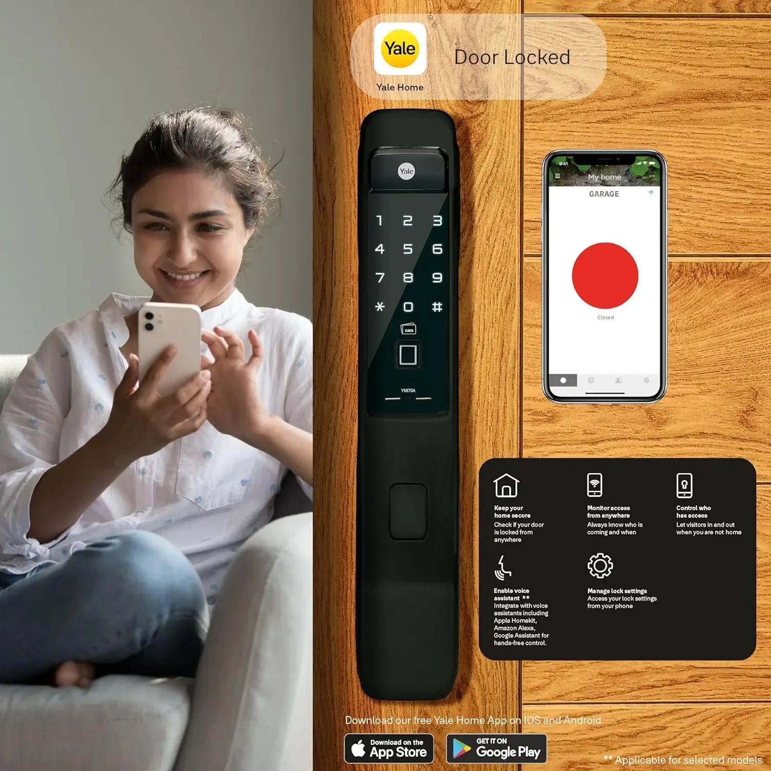 YMI 70 RB - A Series, Push Pull Smart Lock - MR Homes