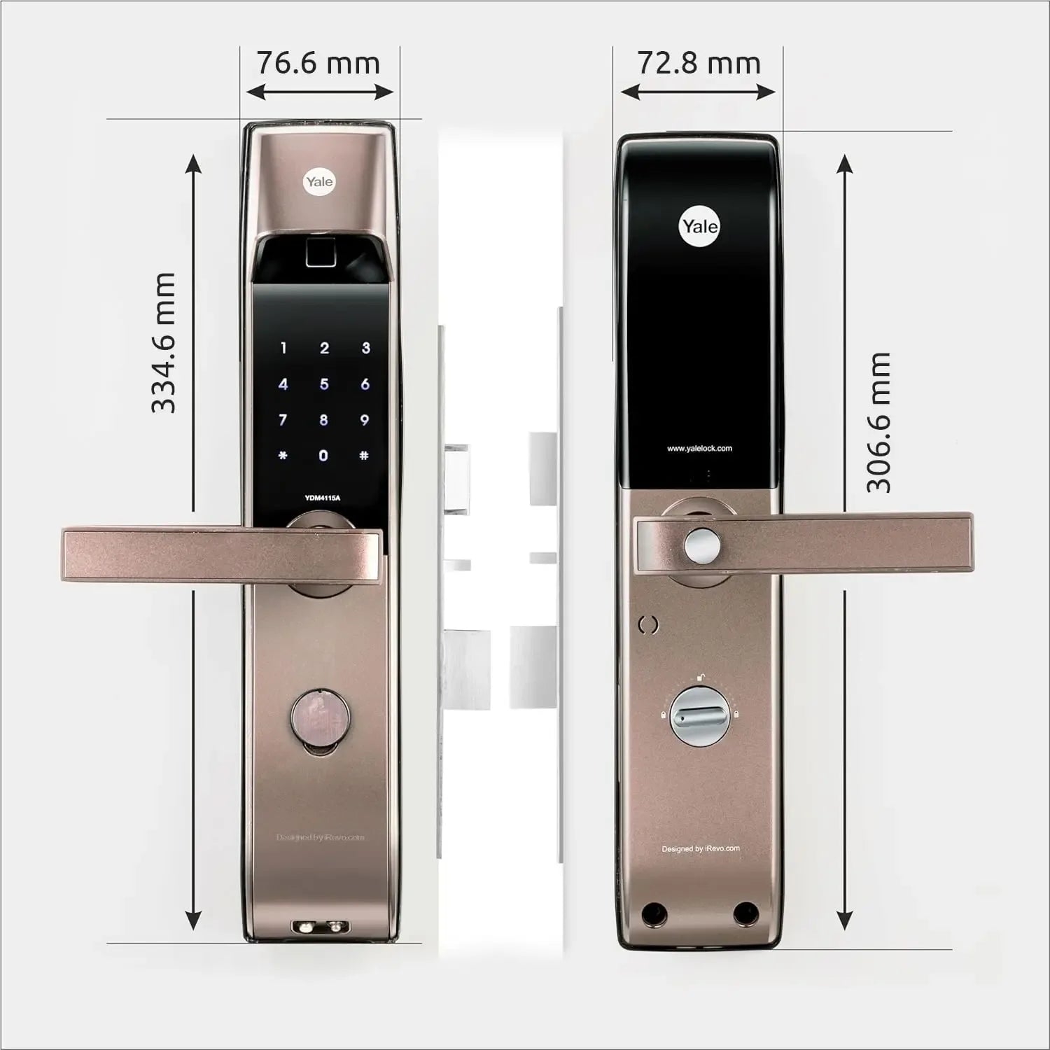 YDM 4115-A, Smart Digital Door Lock for Wooden Door with Fingerprint - MR Homes