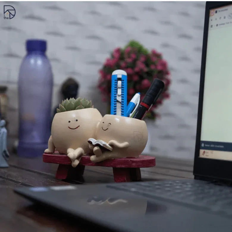 Smiley Duo Planter for Home Decor Gift Garden Decor - MR Homes