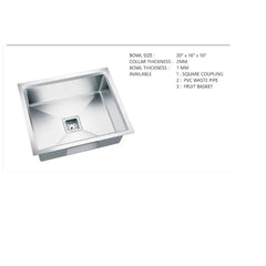 Hand Made Single Bowl Kitchen Sink 304-Grade SS Single Bowl - MR Homes