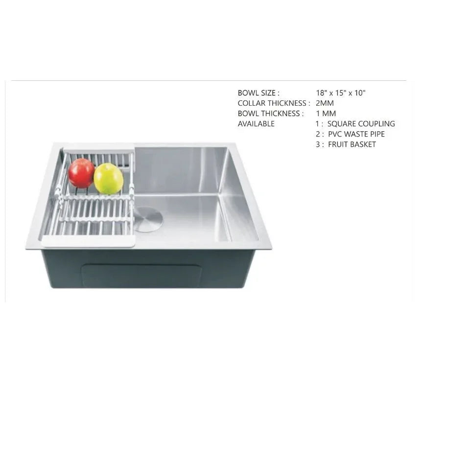 Hand Made Single Bowl Kitchen Sink 304-Grade SS Single Bowl - MR Homes