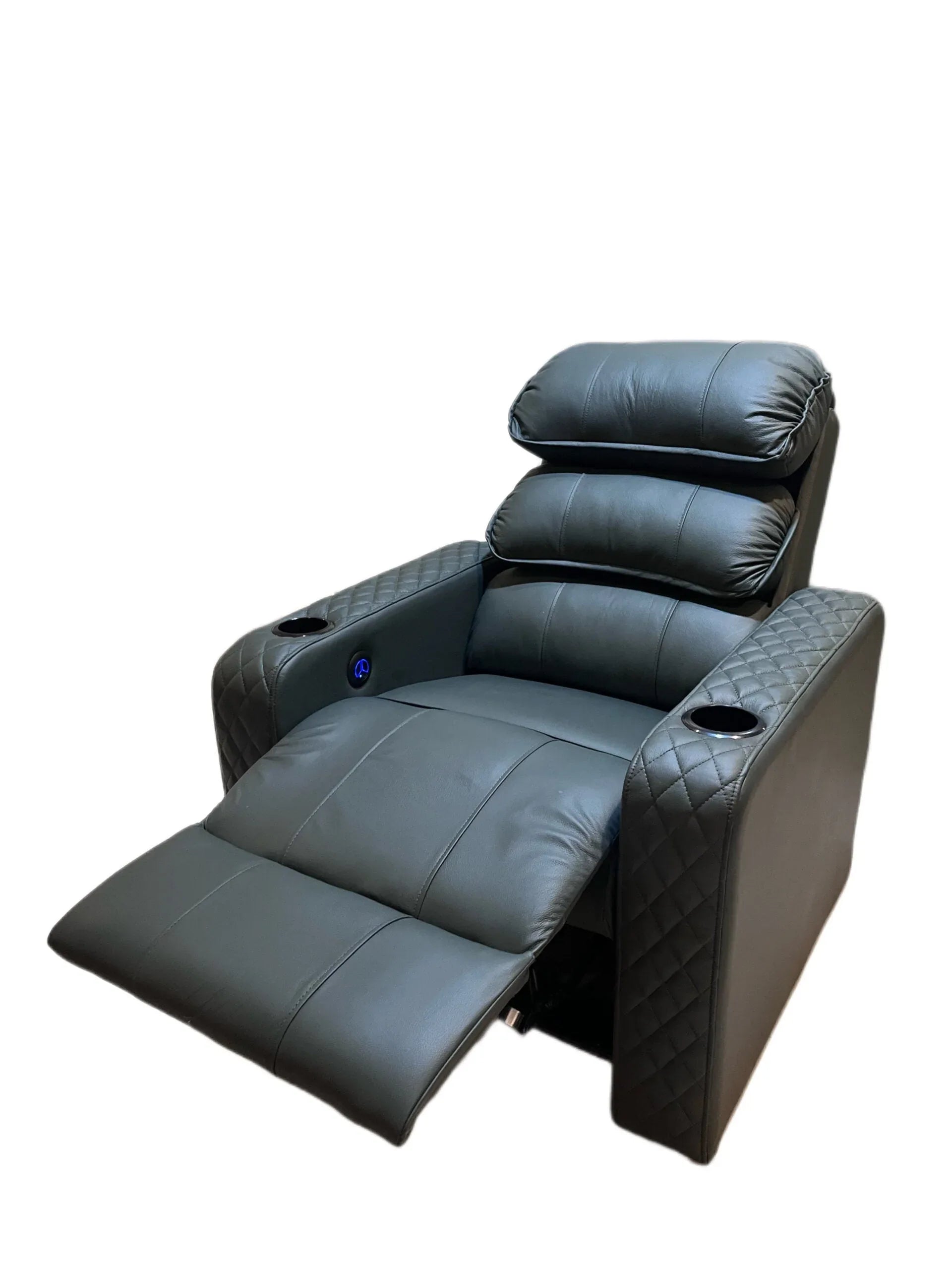 Galaxy One Home Theater Recliner Sofa in Full Italian Leather - MR Homes