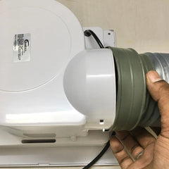 White MR Homes Slimline BPT 15-43 F 59 exhaust fan for ventilation and exhaust, shown in close-up image.