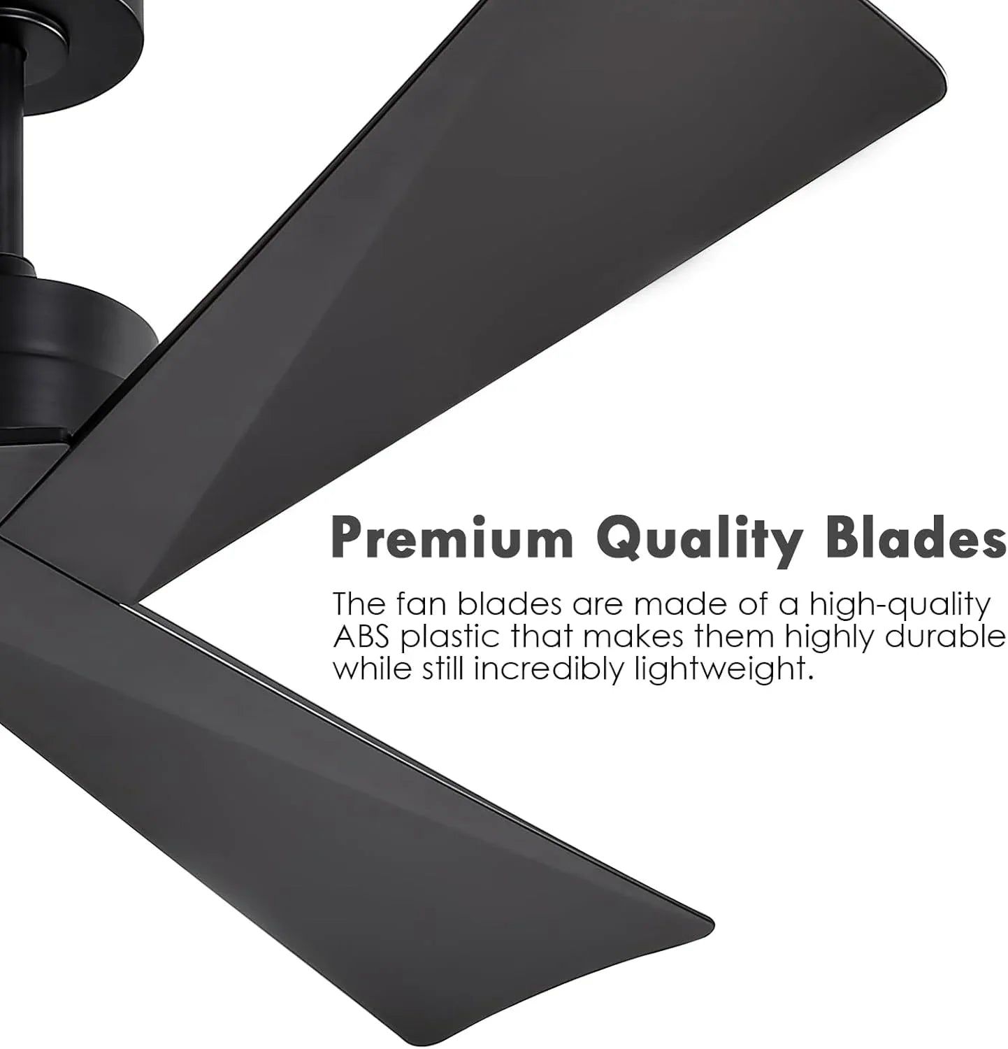 Tern DC Ceiling Fan Without Lights, Matte Black Ceiling Fan with Remote - MR Homes