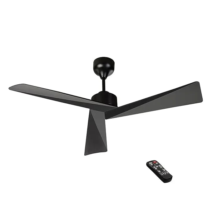 Tern DC Ceiling Fan Without Lights, Matte Black Ceiling Fan with Remote - MR Homes