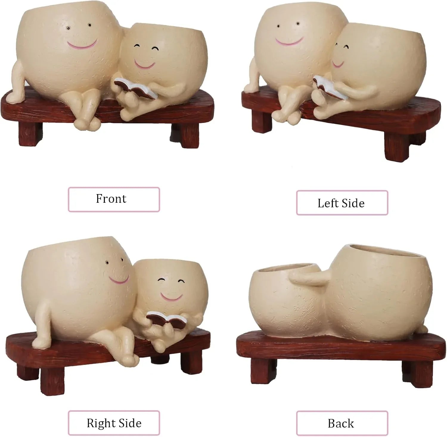 Smiley Duo Planter for Home Decor Gift Garden Decor - MR Homes