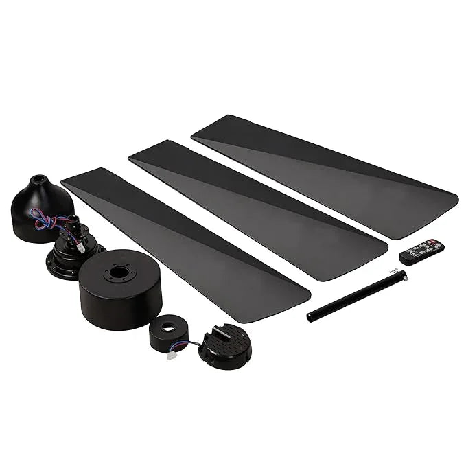 Tern DC Ceiling Fan Without Lights, Matte Black Ceiling Fan with Remote - MR Homes