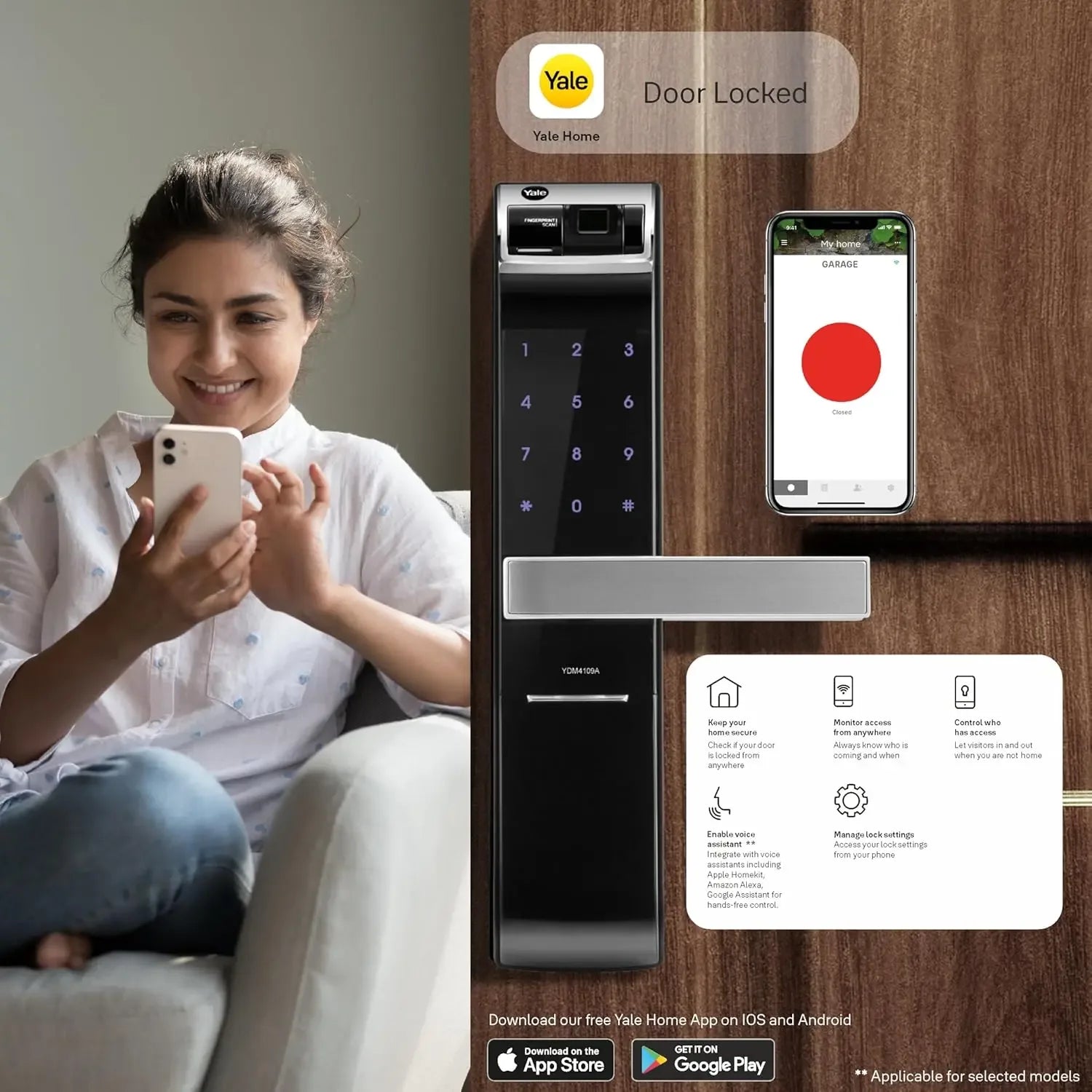YDM 4109-A Series Biometric Smart Lock | Advanced Security - MR Homes