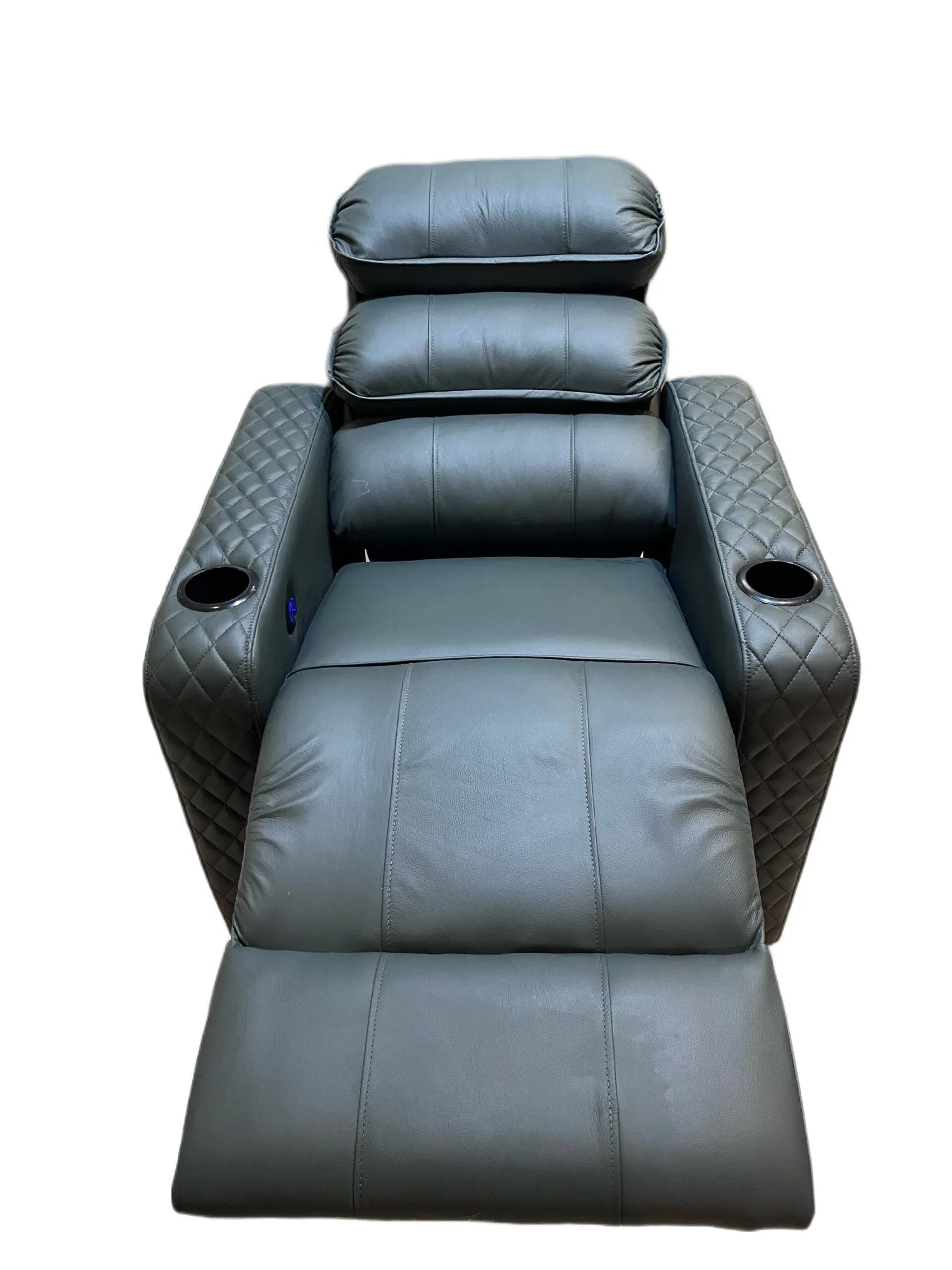 Galaxy One Home Theater Recliner Sofa in Full Italian Leather - MR Homes