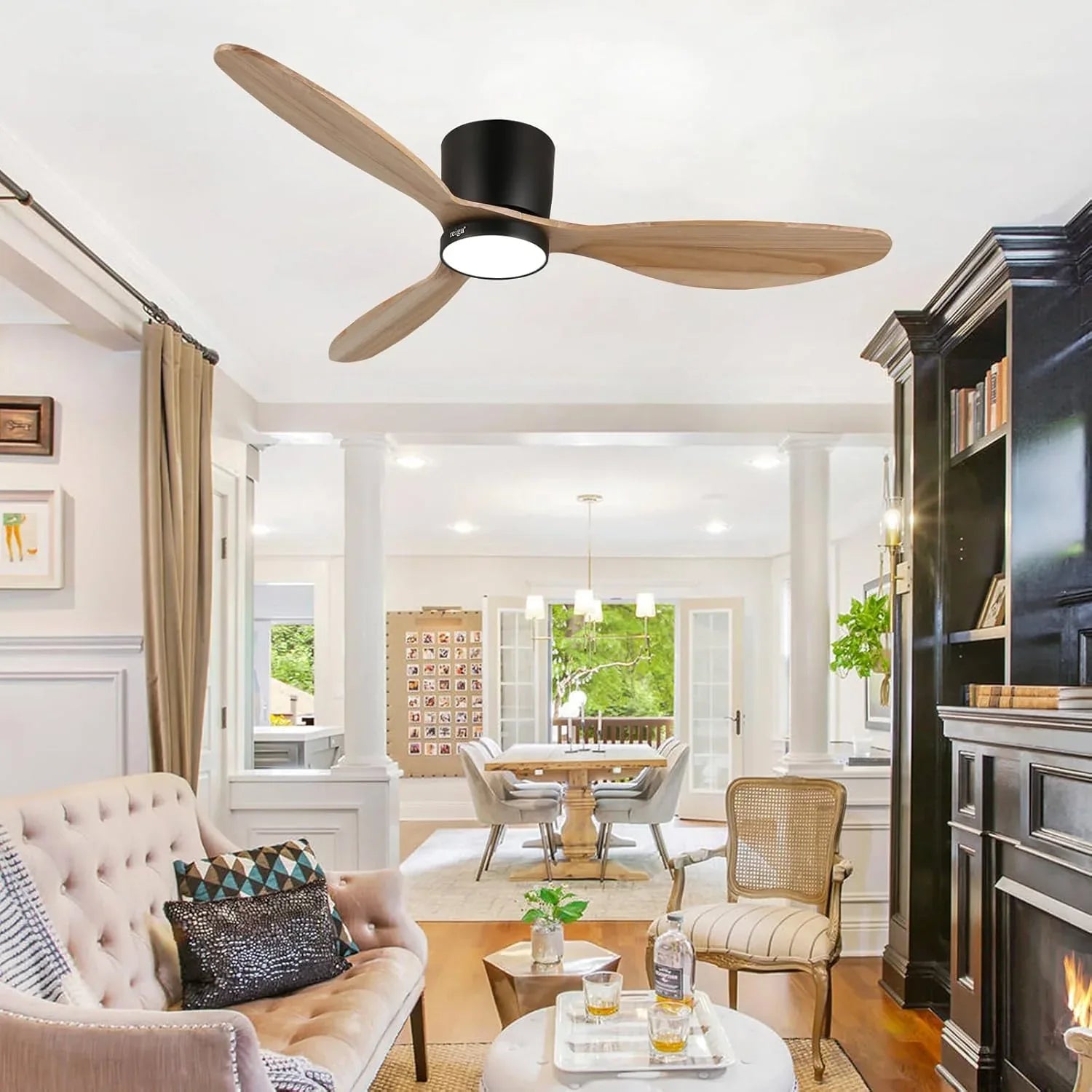 Robin reiga Indoor Ceiling Fan with Led Light & Remote Control - MR Homes