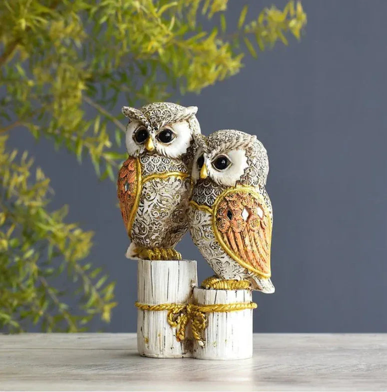 Owl Couple Showpiece for Home Decor - MR Homes