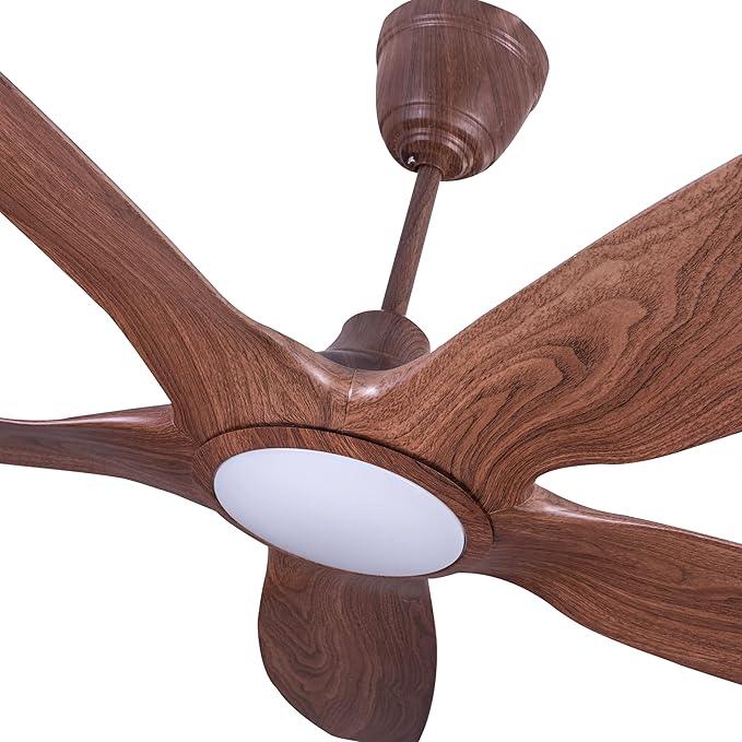 Osprey Acorn 60” Designer Ceiling Fan with 5 ABS Blades & LED Light – Walnut Woodgrain - MR Homes