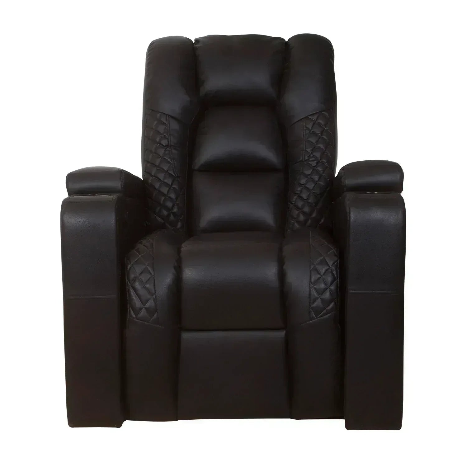 Adamas black motorized wall hugger recliner with padded seating
