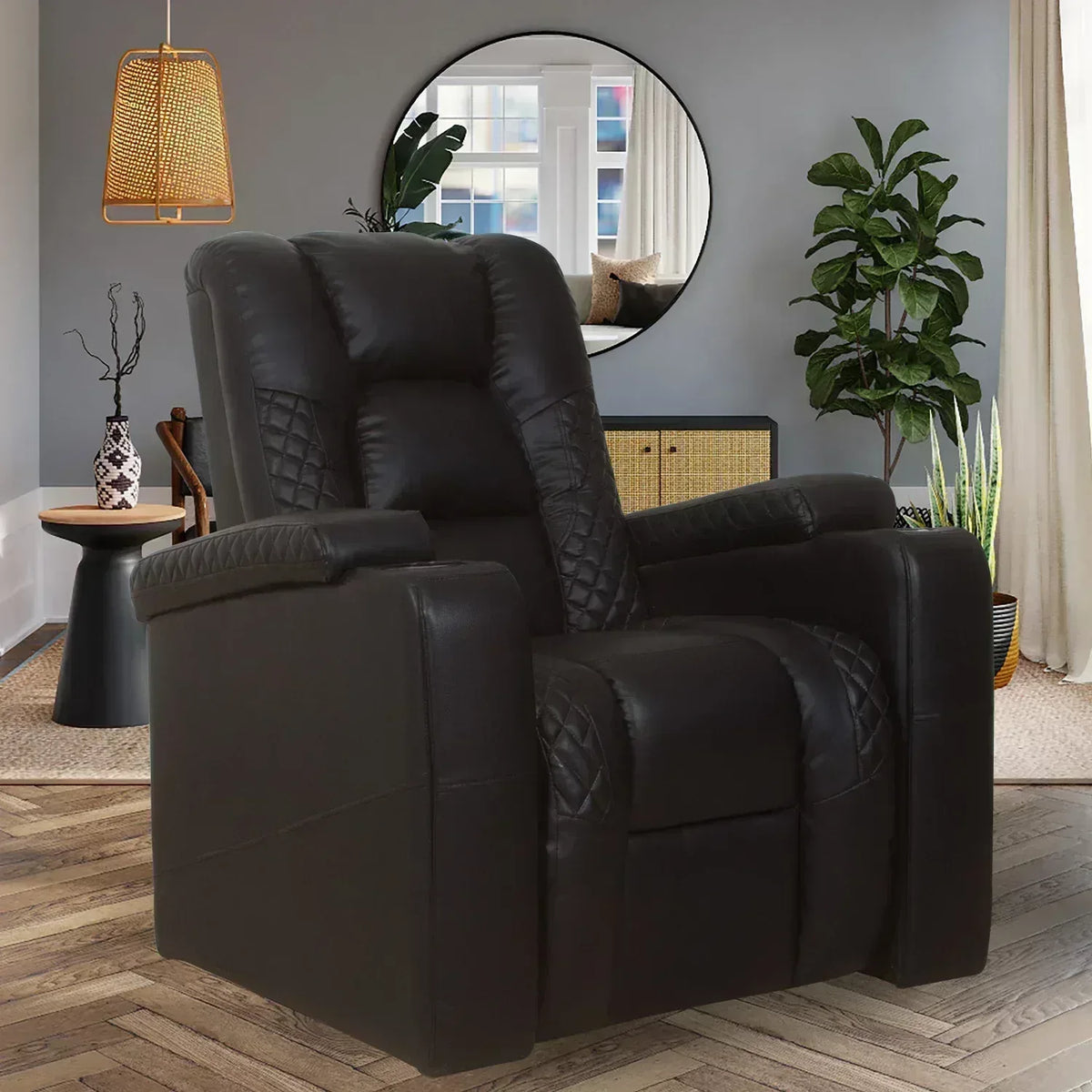 Adamas power wall hugger recliner side view