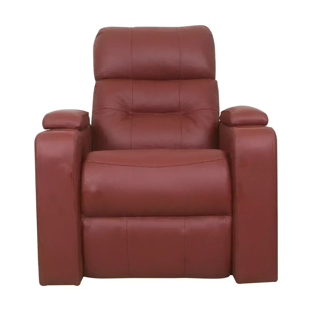 Bestin burgundy motorized recliner with padded seat and backrest