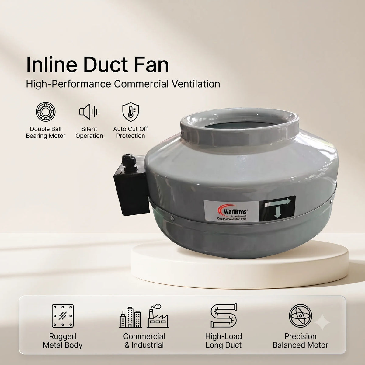 Inline duct fan specification  details