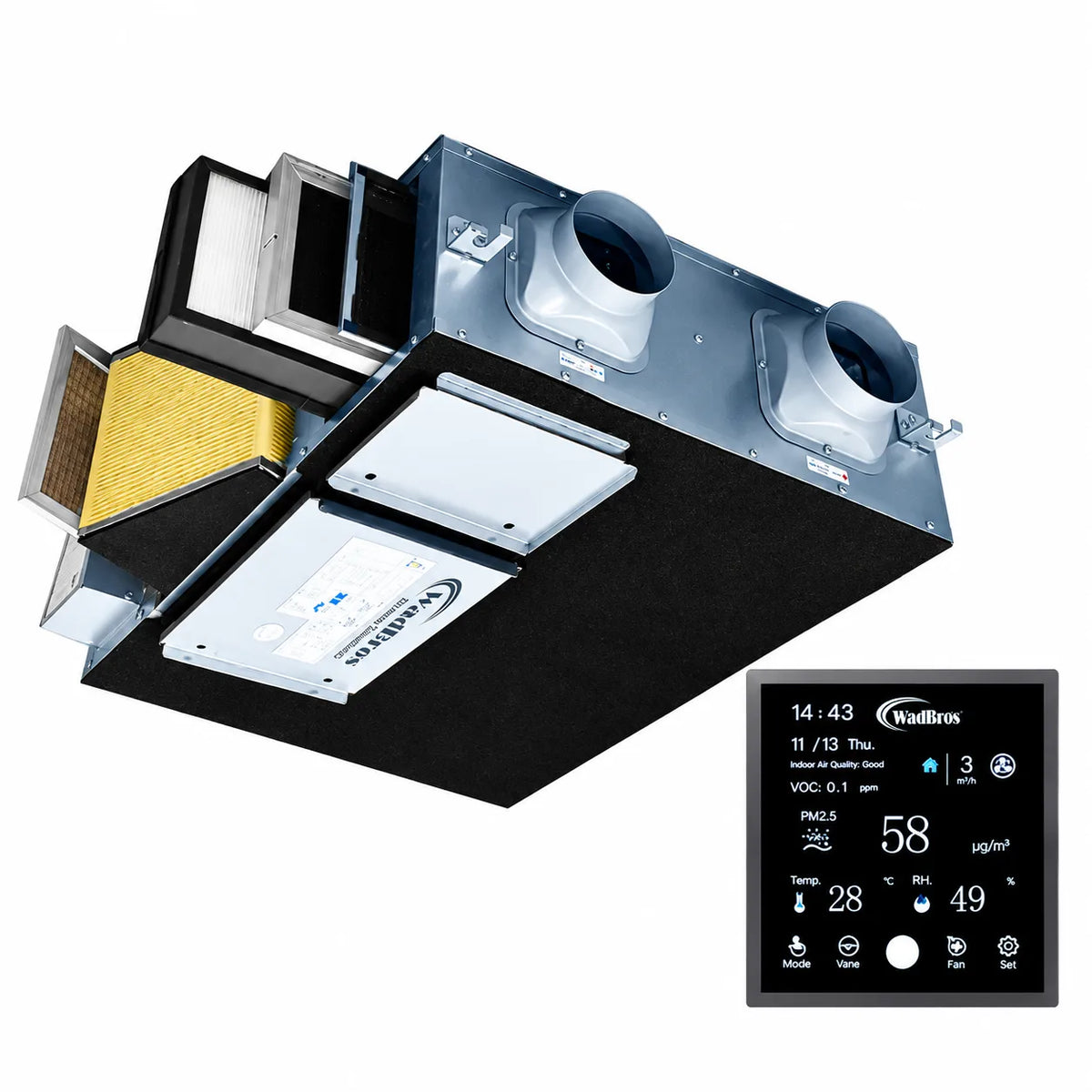 Wadbros ERV NEO Energy Recovery Ventilator with HEPA Filtration & Fresh Air Supply