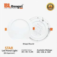 Star LED Panel Light power by OSRAM available in 4 inch|6 inch| 8 inch - MR Homes