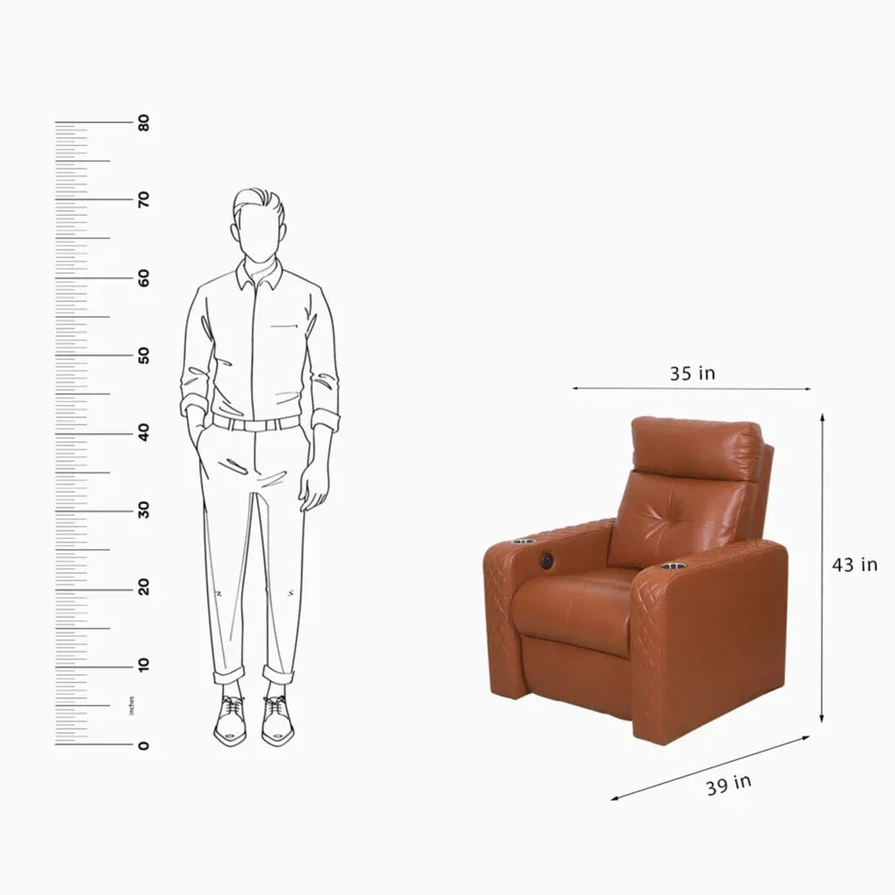 Lavish motorized home theater recliner sofa in a premium entertainment room