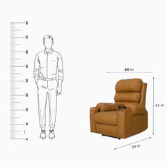 Edward recliner leatherette upholstery and padded backrest