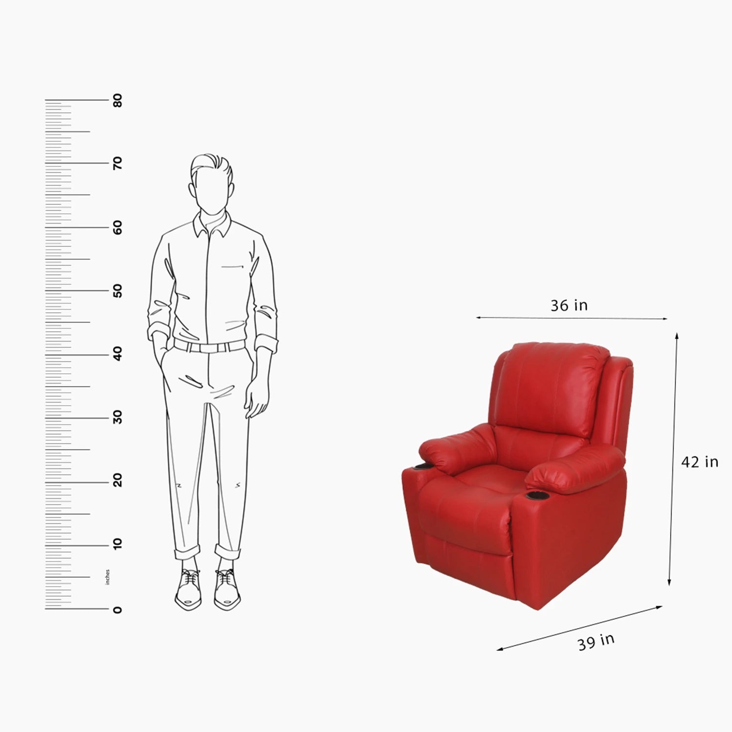 Robust single-seater recliner in living room