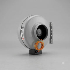 WadBros IL-M inline duct fan with metal body and mounting bracket